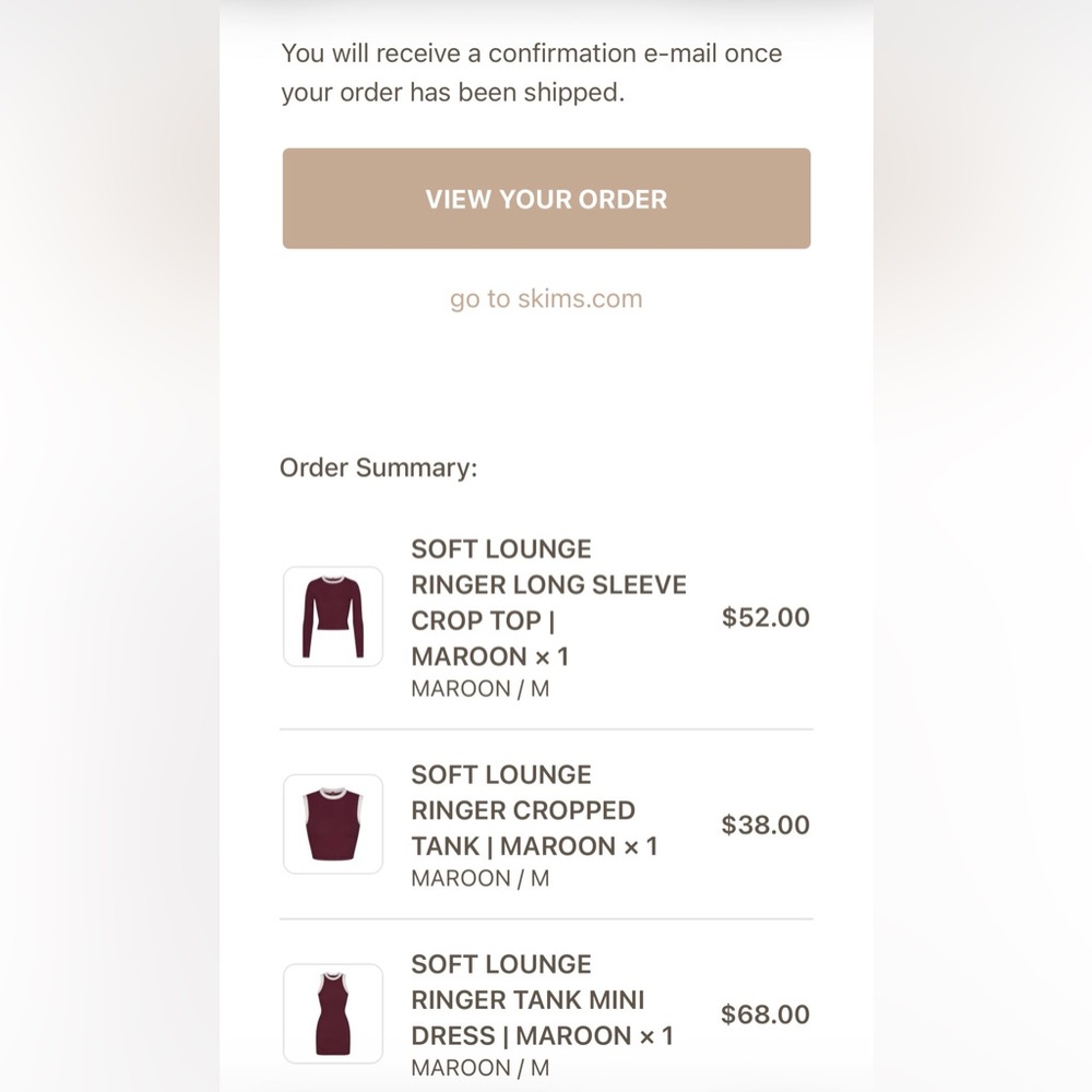 SKIMS Soft Lounge Ringer Tank Mini Dress in Maroon - Picture 4 of 4